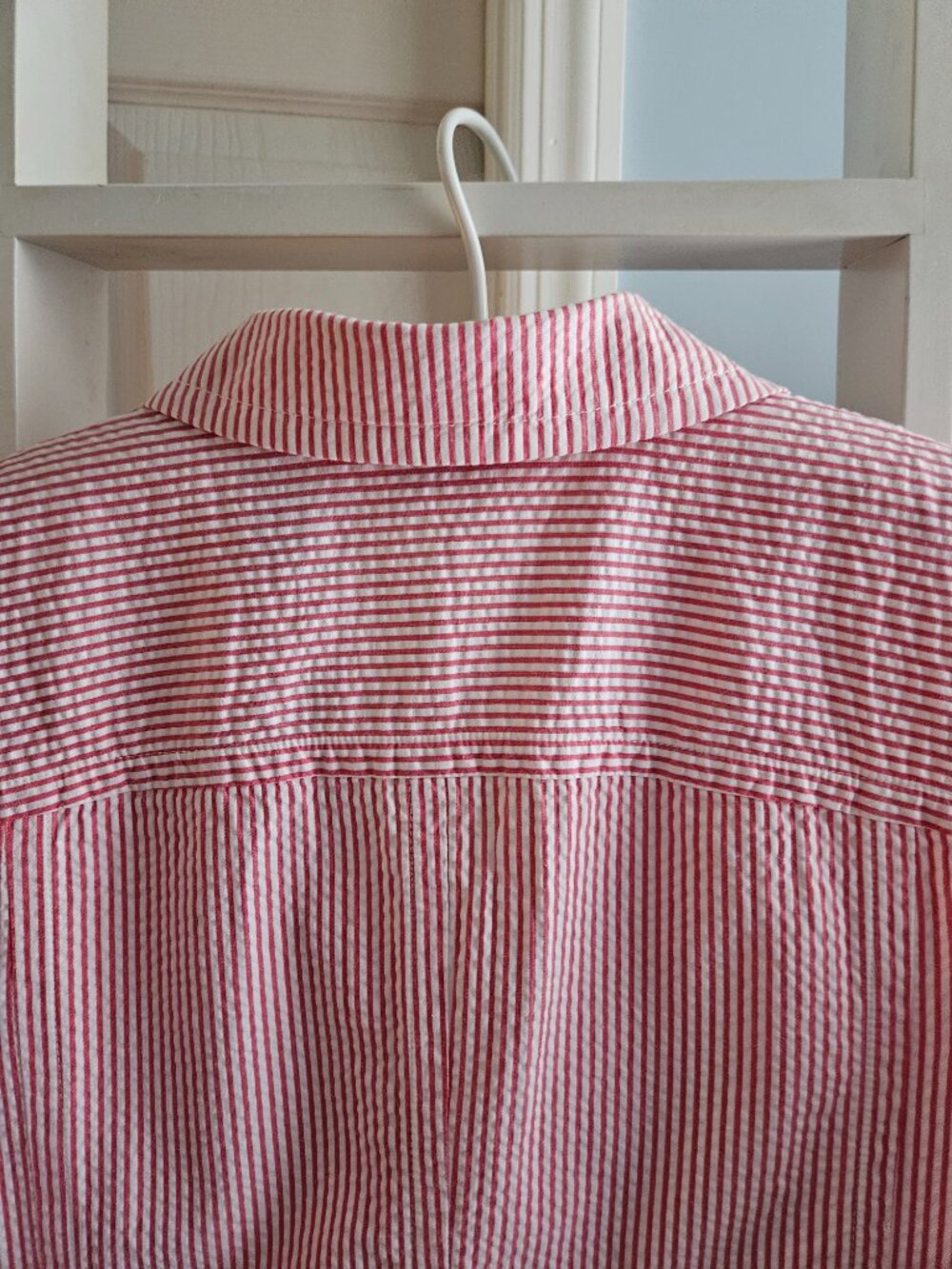 L.L. Bean Red & White Striped Seersucker Blazer - Picture 2 of 6